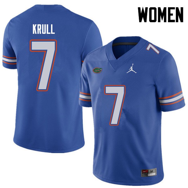 Jordan Brand Women #7 Lucas Krull Florida Gators College Football Jerseys Royal
